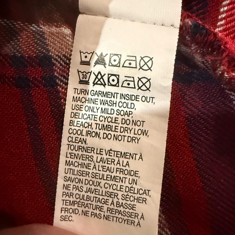 Lucky Brand Red Plaid Flannel Button Up Shirt Soft Women’s Small - Picture 6 of 7